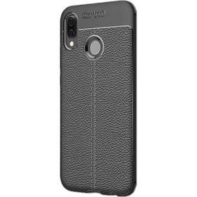 Gpack Samsung Galaxy M10S Niss Deri Görünümlü Nano Glass Siyah Silikon Cep Telefonu Kılıf