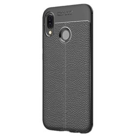 Gpack Samsung Galaxy M10S Niss Deri Görünümlü Nano Glass Siyah Silikon Cep Telefonu Kılıf