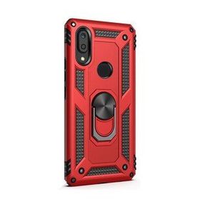 Gpack Samsung Galaxy M10S Vega Standlı Yüzüklü Mıknatıslı Kırmızı Silikon Cep Telefonu Kılıf