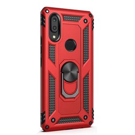 Gpack Samsung Galaxy M10S Vega Standlı Yüzüklü Mıknatıslı Kırmızı Silikon Cep Telefonu Kılıf