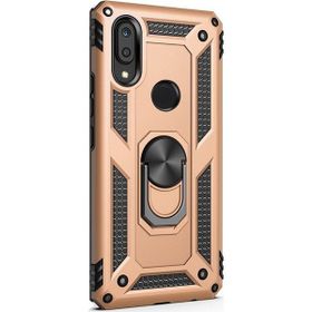 Gpack Samsung Galaxy M10S Vega Standlı Yüzüklü Mıknatıslı Nano Glass Gold Cep Telefonu Kılıf