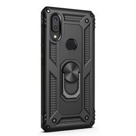 Gpack Samsung Galaxy M10S Vega Standlı Yüzüklü Mıknatıslı Nano Glass Siyah Cep Telefonu Kılıf