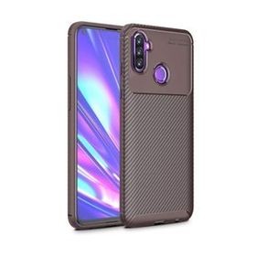 Gpack Samsung Galaxy M11 Negro Karbon Dizayn Silikon Kahverengi Kılıf