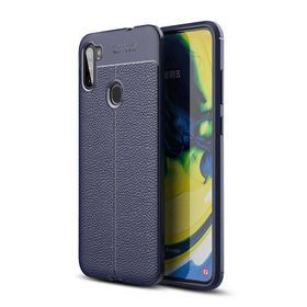 Gpack Samsung Galaxy M11 Niss Silikon Deri Görünümlü Lacivert Kılıf