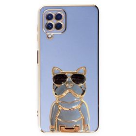 Gpack Samsung Galaxy M12 Kamera Korumalı Köpek Desenli Standlı Silikon Kılıf