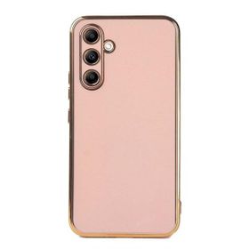 Gpack Samsung Galaxy M14 Bark Parlak Silikon Renkli Kenarları Rose Kılıf