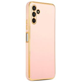 Gpack Samsung Galaxy M14 Bark Parlak Silikon Renkli Kenarları Rose Kılıf