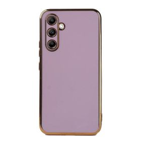 Gpack Samsung Galaxy M14 Bark Parlak Silikon Renkli Kenarları Rose Kılıf