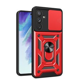 Gpack Samsung Galaxy M14 Sert Silikon Tank Aramid Sürgülü Vega Yüzüklü Kılıf