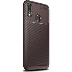 Gpack Samsung Galaxy M30 Negro Karbon Dizayn Kahverengi Silikon Kılıf
