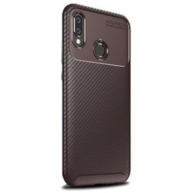 Gpack Samsung Galaxy M30 Negro Karbon Dizayn Kahverengi Silikon Kılıf