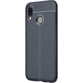 Gpack Samsung Galaxy M30 Niss Deri Görünümlü Lacivert Silikon Kılıf