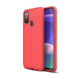 Gpack Samsung Galaxy M30s Niss Deri Görünümlü Kırmızı Silikon Kılıf