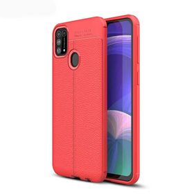 Gpack Samsung Galaxy M31S Niss Silikon Deri Görünümlü Kırmızı Kılıf