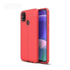 Gpack Samsung Galaxy M31S Niss Silikon Deri Görünümlü Kırmızı Kılıf