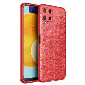 Gpack Samsung Galaxy M32 4G Niss Silikon Deri Görünümlü Korumalı Kırmızı Kılıf