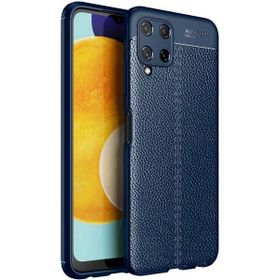 Gpack Samsung Galaxy M32 4G Niss Silikon Deri Görünümlü Korumalı Lacivert Kılıf