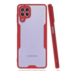 Gpack Samsung Galaxy M32 4G Parfe Kamera Korumalı Çerçeveli Silikon Kırmızı Kılıf