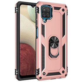 Gpack Samsung Galaxy M32 4G Vega Tank Standlı Yüzüklü Mıknatıslı Bronz Kılıf