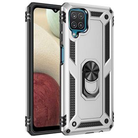 Gpack Samsung Galaxy M32 4G Vega Tank Standlı Yüzüklü Mıknatıslı Nano Glass Gümüş Kılıf