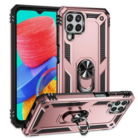 Gpack Samsung Galaxy M33 Vega Sert Silikon Tank Standlı Yüzüklü Mıknatıslı Bronz Kılıf