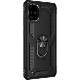 Gpack Samsung Galaxy M51 Tank Koruma Vega Standlı Yüzüklü Mıknatıslı Kılıf + Siyah Nano Glass