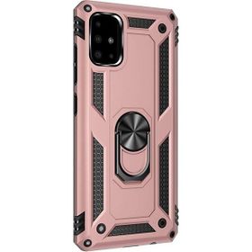 Gpack Samsung Galaxy M51 Tank Koruma Vega Standlı Yüzüklü Mıknatıslı Nano Glass Bronz Cep Telefonu Kılıfı