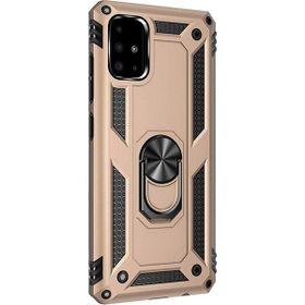 Gpack Samsung Galaxy M51 Tank Koruma Vega Standlı Yüzüklü Mıknatıslı Nano Glass Gold Kılıf