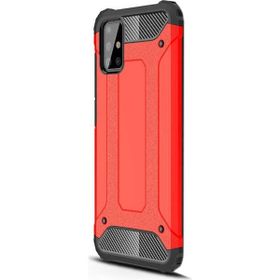 Gpack Samsung Galaxy M51 Tank Motta Standlı Yüzüklü Mıknatıslı Kırmızı Kılıf