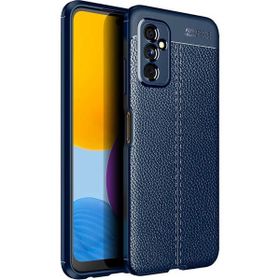 Gpack Samsung Galaxy M52 Niss Silikon Deri Görünümlü Kamera Korumalı Lacivert Kılıf