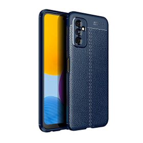 Gpack Samsung Galaxy M52 Niss Silikon Deri Görünümlü Kamera Korumalı Lacivert Kılıf