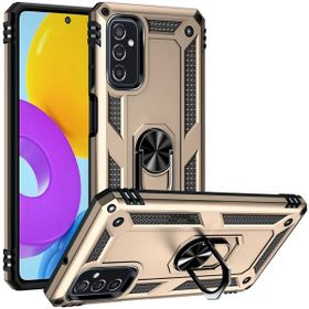 Gpack Samsung Galaxy M52 Vega Tank Standlı Yüzüklü Mıknatıslı Gold Kılıf