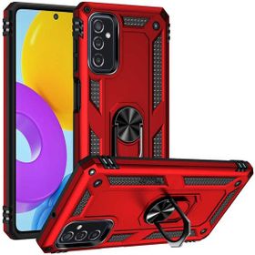 Gpack Samsung Galaxy M52 Vega Tank Standlı Yüzüklü Mıknatıslı Kırmızı Kılıf