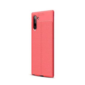 Gpack Samsung Galaxy Note 10 Niss Deri Görünümlü Kırmızı Silikon Kılıf
