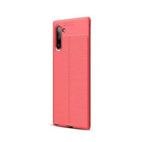Gpack Samsung Galaxy Note 10 Niss Deri Görünümlü Kırmızı Silikon Kılıf