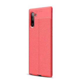Gpack Samsung Galaxy Note 10 Niss Deri Görünümlü Kırmızı Silikon Kılıf