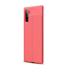Gpack Samsung Galaxy Note 10 Niss Deri Görünümlü Kırmızı Silikon Kılıf