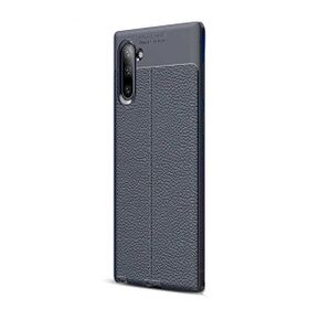 Gpack Samsung Galaxy Note 10 Niss Deri Görünümlü Lacivert Silikon Kılıf
