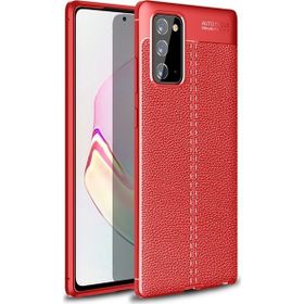 Gpack Samsung Galaxy Note 20 Niss Silikon Deri Görünümlü Kırmızı Kılıf