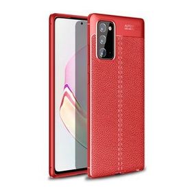 Gpack Samsung Galaxy Note 20 Niss Silikon Deri Görünümlü Kırmızı Kılıf