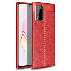 Gpack Samsung Galaxy Note 20 Niss Silikon Deri Görünümlü Kırmızı Kılıf