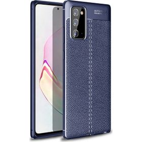 Gpack Samsung Galaxy Note 20 Niss Silikon Deri Görünümlü Lacivert Kılıf