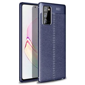 Gpack Samsung Galaxy Note 20 Niss Silikon Deri Görünümlü Lacivert Kılıf