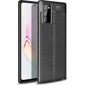 Gpack Samsung Galaxy Note 20 Niss Silikon Deri Görünümlü Siyah Kılıf