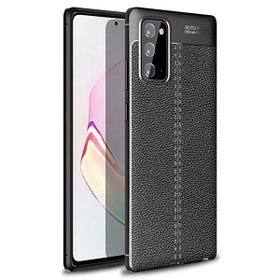 Gpack Samsung Galaxy Note 20 Niss Silikon Deri Görünümlü Siyah Kılıf