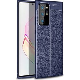 Gpack Samsung Galaxy Note 20 Ultra Niss Silikon Deri Görünümlü Lacivert Kılıf