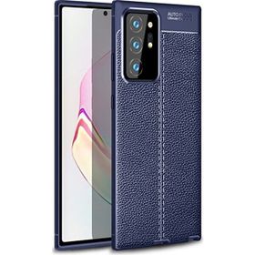 Gpack Samsung Galaxy Note 20 Ultra Niss Silikon Deri Görünümlü Lacivert Kılıf