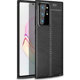 Gpack Samsung Galaxy Note 20 Ultra Niss Silikon Deri Görünümlü Siyah Kılıf