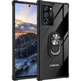 Gpack Samsung Galaxy Note 20 Ultra Tank Motta Standlı Yüzüklü Mıknatıslı Siyah Kılıf
