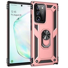 Gpack Samsung Galaxy Note 20 Ultra Tank Motta Standlı Yüzüklü Mıknatıslı Siyah Kılıf